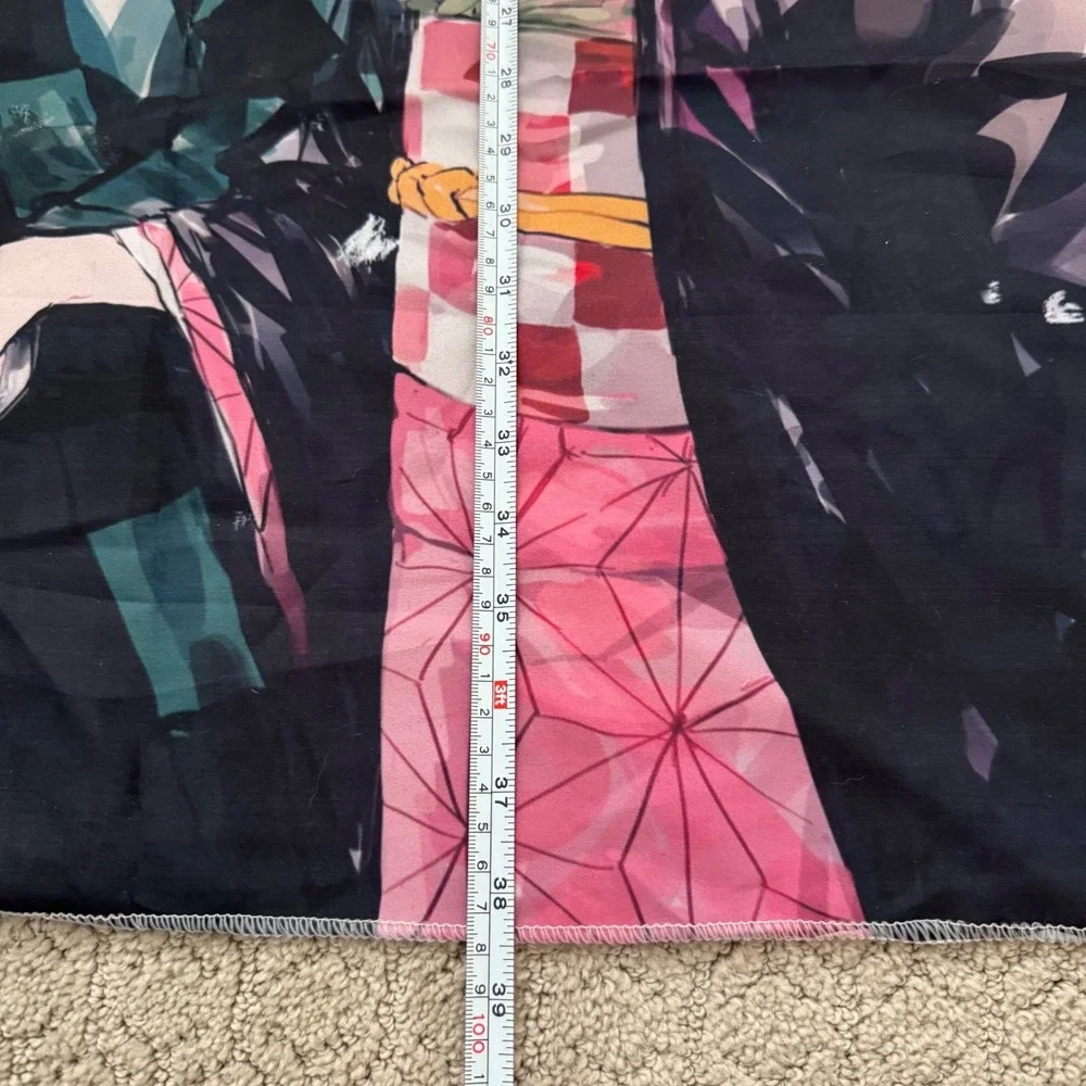 Demon Slayer Tapestry Tanjiro Nezuko Zenitsu Inosuke Fabric Wall Poster Anime